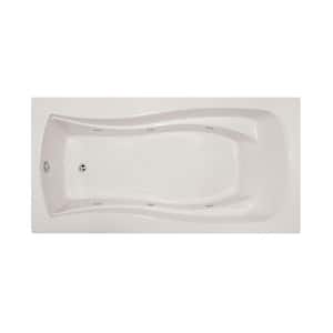 Charlotte 72 in. Acyrlic Rectangular Drop In Whirlpool and Air Bath Bathtub in White