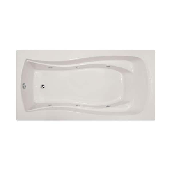 Hydro Systems Charlotte 72 in. Acrylic Rectangular Drop In Whirlpool Bathtub in White