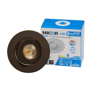 2 in. Oil-Rubbed Bronze (3000K) LED Retrofit Recessed Gimbal Trim Kit, 92.4 CRI