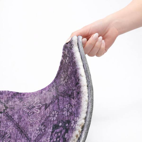 Dream Shag Premium Machine Washable Abstract ADS842 Eggplant 2 ft. x 3 ft. Accent Rug