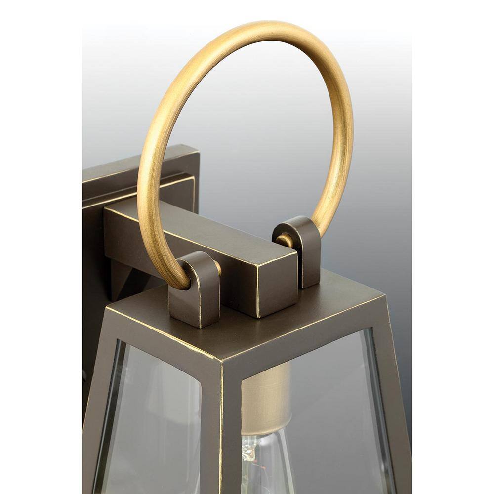Antique Bronze Glass Pane Outdoor Wall Lantern