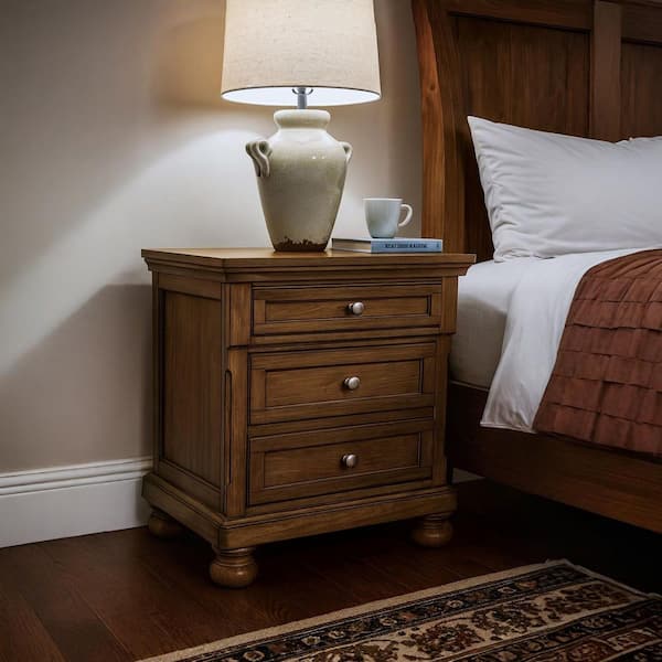 Vandenmore Medium Brown 2-Drawer 29 in. W Nightstand