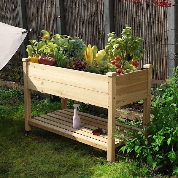 VEIKOUS 48 in. L x 24 in. W x 33 in. H Cedar Wood Raised Garden