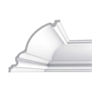 10-1/2 in. x 10-5/8 in. x 78-3/4 in. Primed White Plain Polyurethane Crown Moulding (6-Pack)