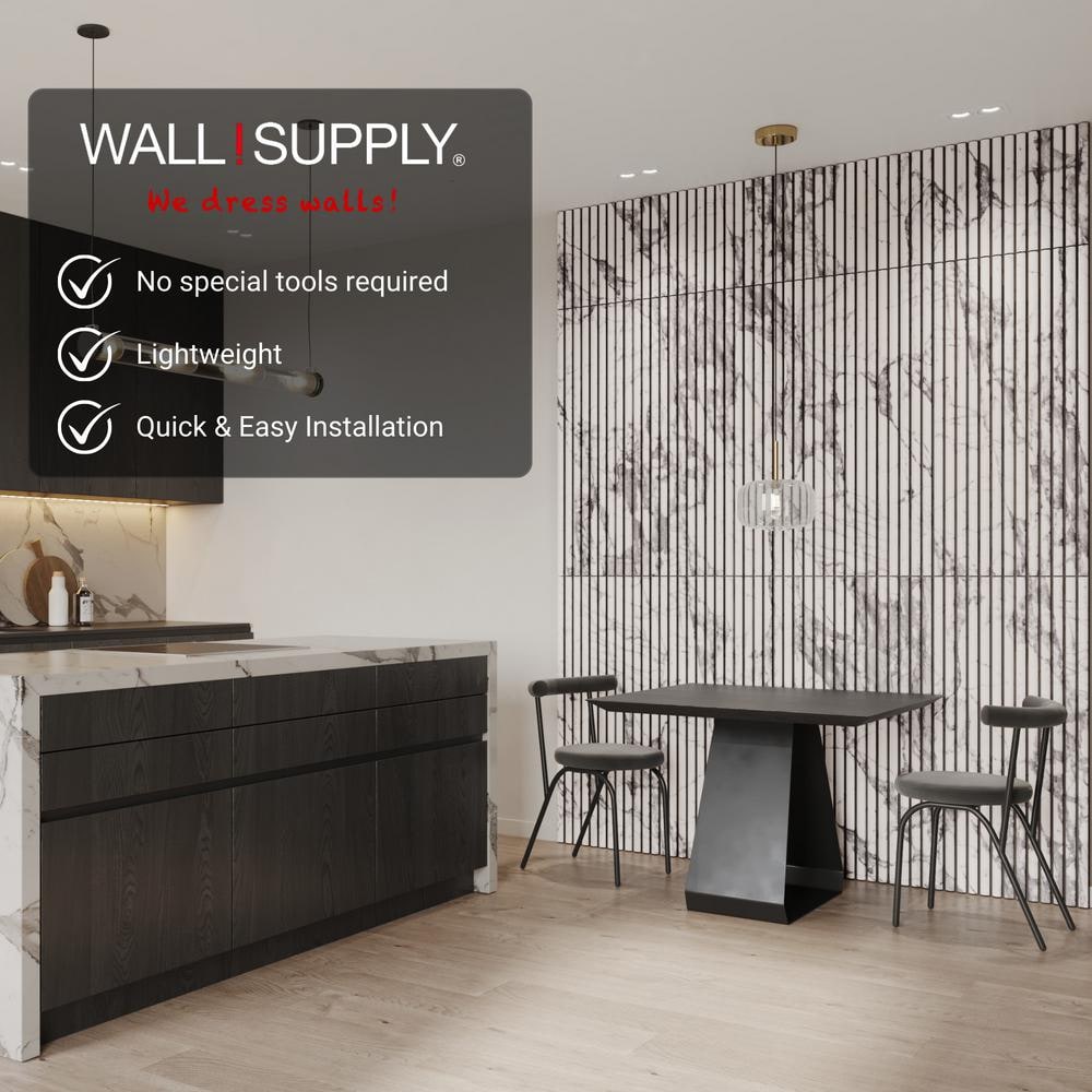 UltraLight 3D White Marble Foam Wall Panels Set