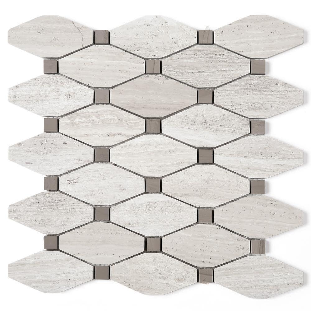 Wooden Beige 11.82 in. x 13.39 Honeycomb Polished Marble Mosaic Tile Sample price history on PriceWatchPro