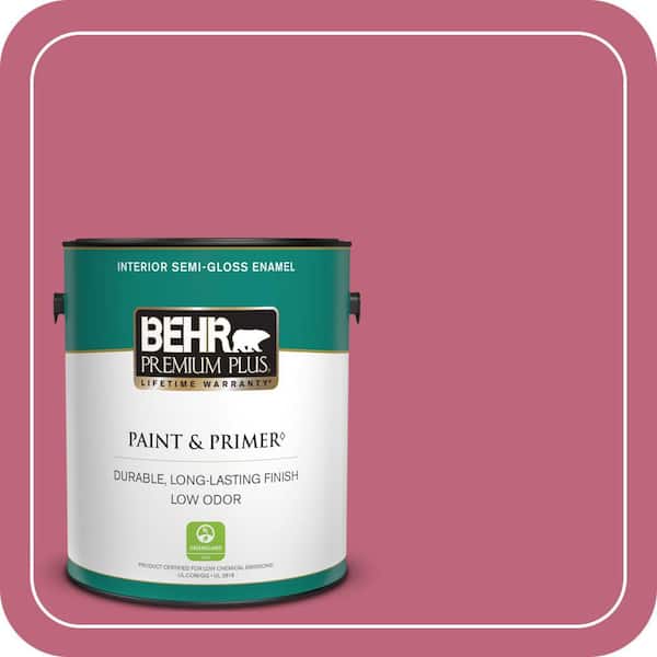 BEHR PREMIUM PLUS 1 gal. #120D-4 Mulberry Semi-Gloss Enamel Low Odor Interior Paint & Primer