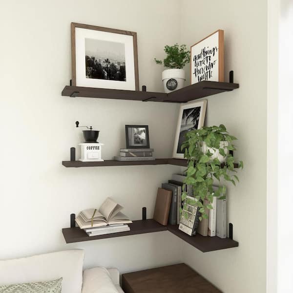 Wall Mounted Storage Shelf Rectangle Shaped PVC Floating Shelves for Living  Room Wall Bookshelf Bedroom Wall
