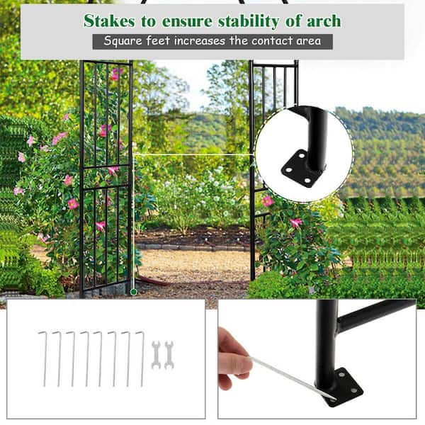 FORCLOVER 86 in. Garden Decoration Climbing Plants Arch Trellis