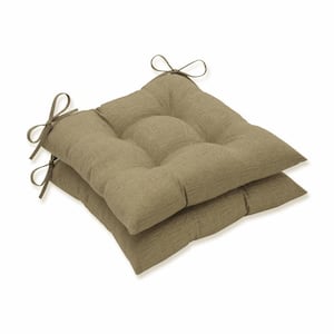 Solid 19 in. x 18.5 in. Outdoor Dining Chair Cushion in Tan (Set of 2)