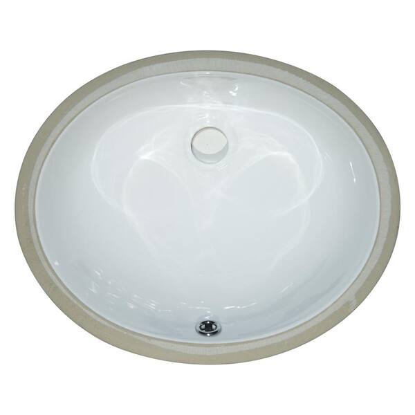 thumbnail image 2 of MR Direct White Porcelain Undermount Oval Bathroom Sink With Overflow 2 of 11