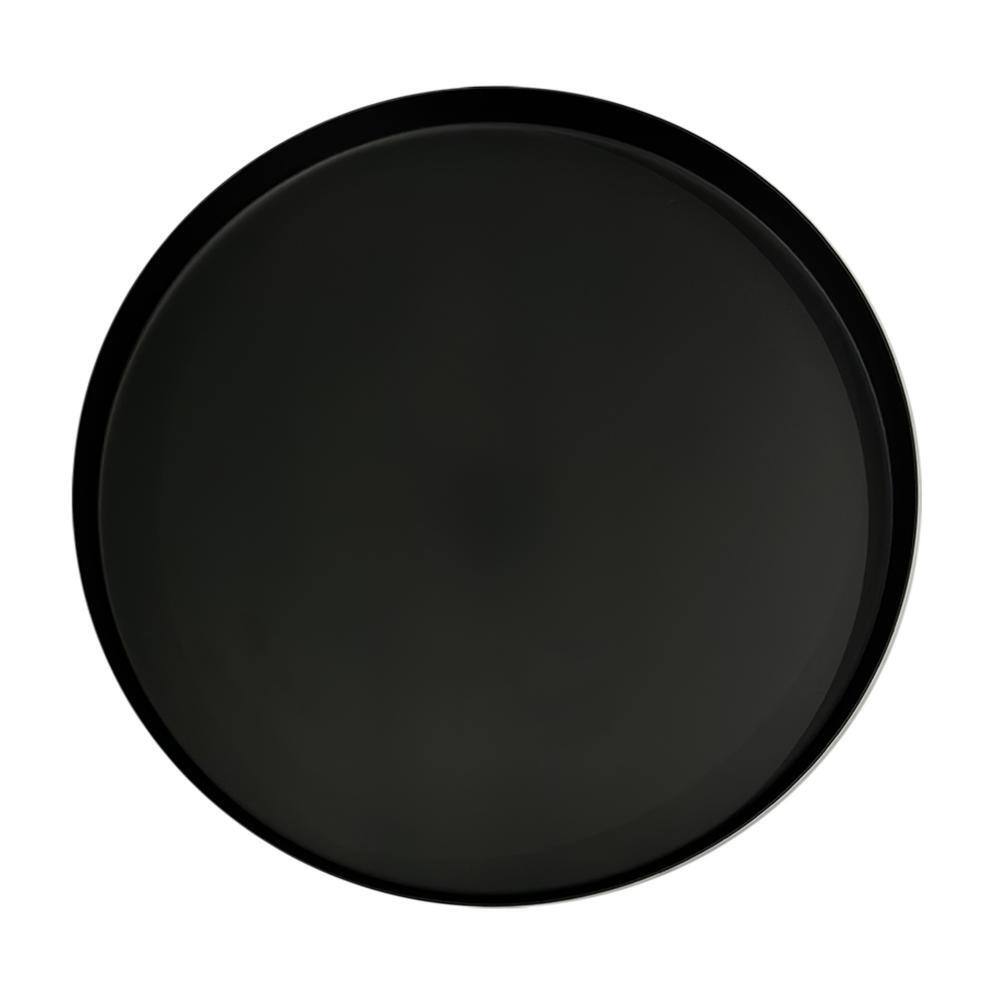 Matte Black Metal Round Tray Top Side Table
