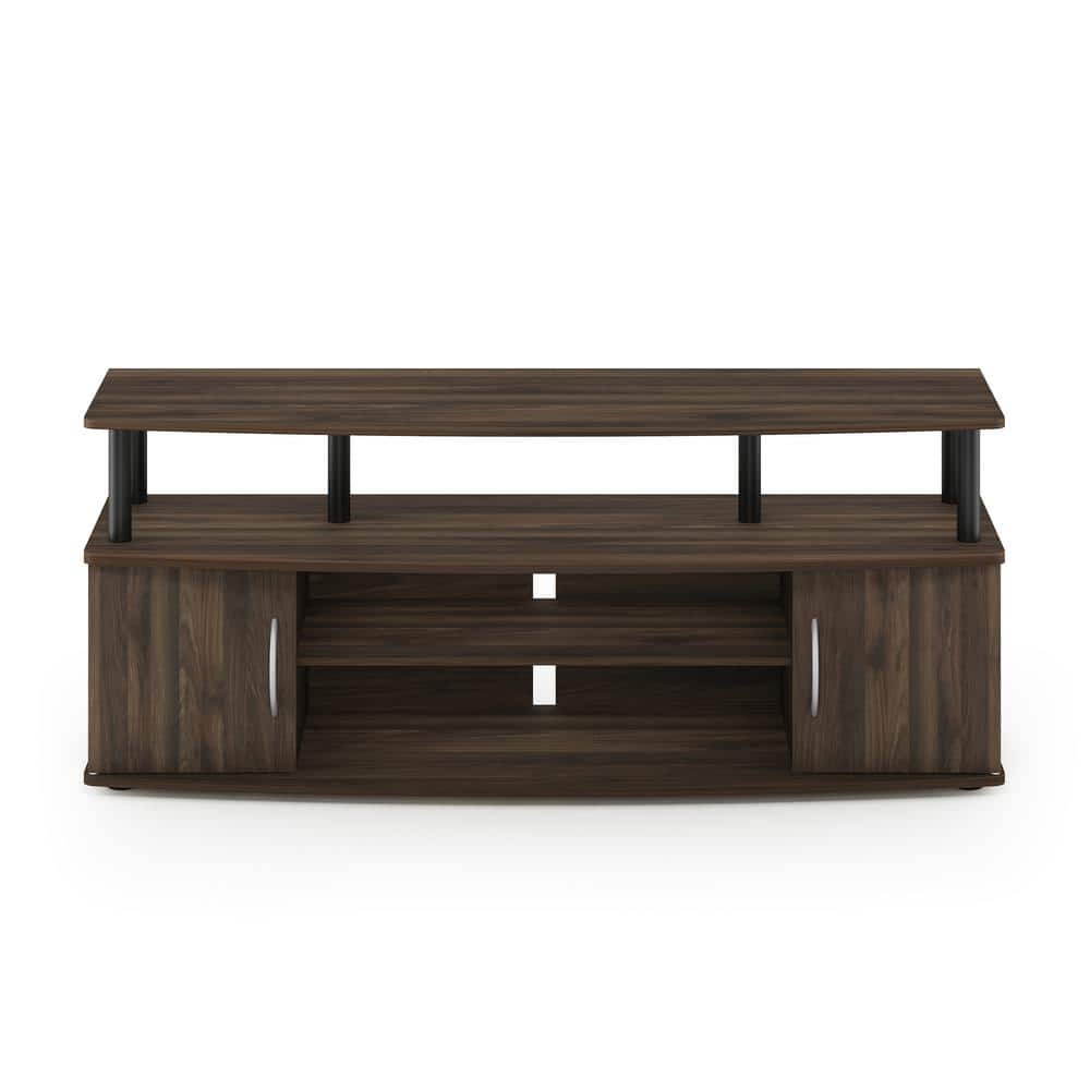 Columbia Walnut and Black Large TV Stand with Storage