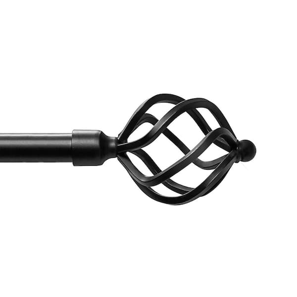 Chicology 48 in. - 86 in. Telescoping 3/4 in. Dia Single Curtain Rod in Brigitte Black