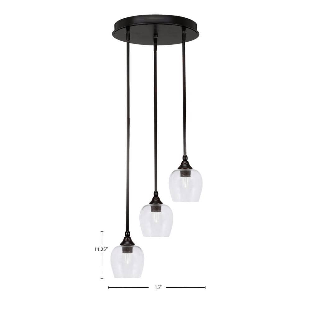 Villa 3 Light Espresso Stem Pendant Light - Thumbnail 2