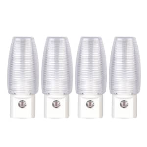 3.47 in. Plug-In Incandescent Automatic Dusk to Dawn LED Soft White Night Light (4-Pack)