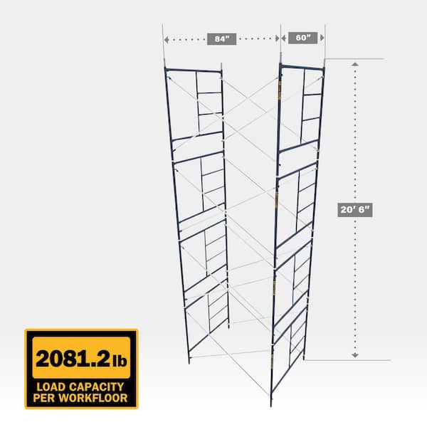 MetalTech Saferstack Scaffold Section, 4-Story 20.6 ft. x 7 ft. x