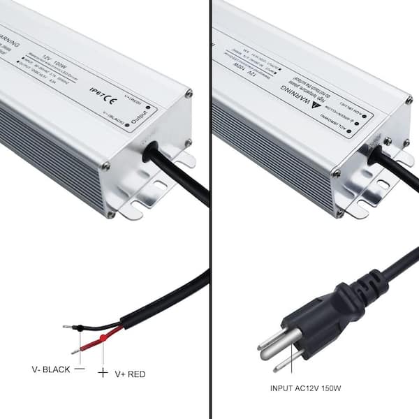 100 Watts Waterproof IP67 LED Driver 90-265V AC to 12V DC Low
