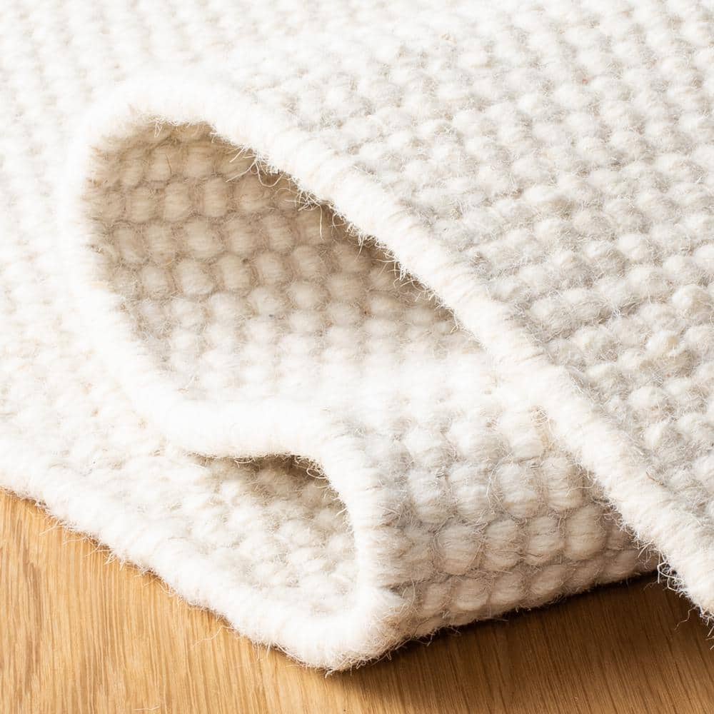 Ivory Hand Tufted Wool Rectangular Area Rug, 3' x 5'