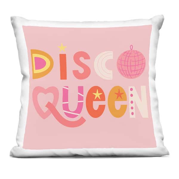 Stupell Industries Disco Queen Pastel Pink Pink Abstract Polyester 18 in. X 18 in. Throw Pillow
