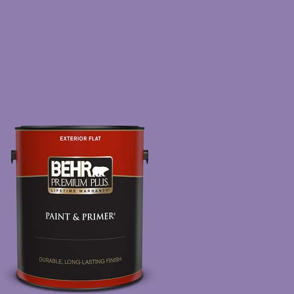 BEHR PREMIUM PLUS 1 gal. #PPU16-04 Purple Agate Flat Exterior Paint & Primer
