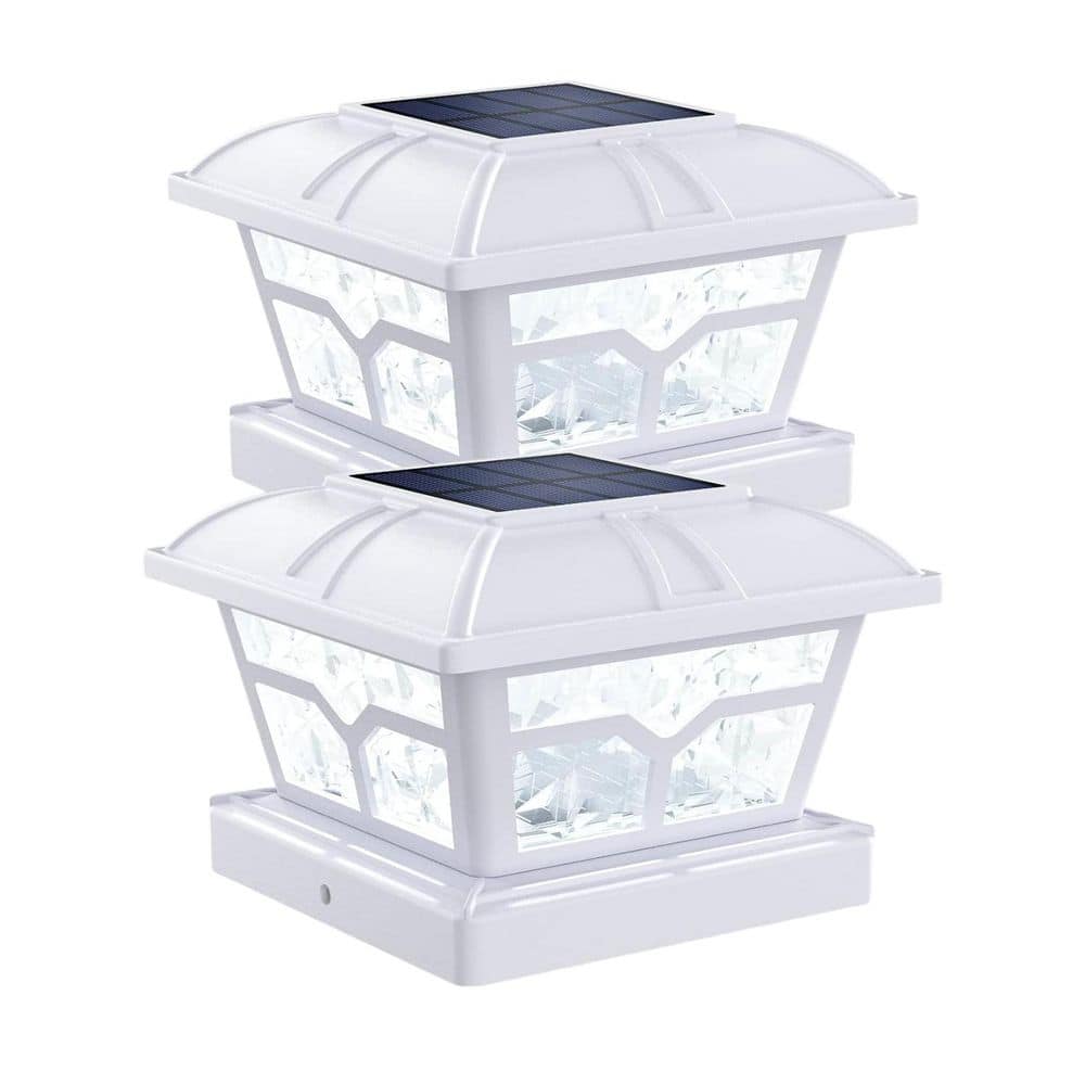 Solar Post Cap Lights Outdoor 2 Color Modes 8 LEDs for 4 x 4 5 x 5 6 x 6 Posts Patio Decoration Warm Cool White 2 Pack price history on PriceWatchPro
