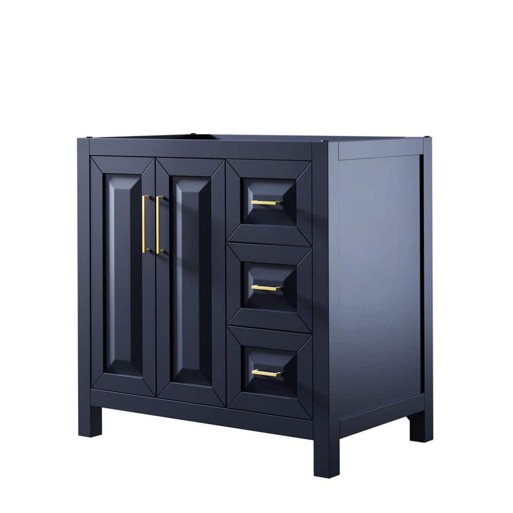 Daria 35" Dark Blue Single Bathroom Vanity with Gold Hardware