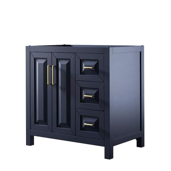 Wyndham Collection Daria 35 in. Single Bathroom Vanity Cabinet Only in Dark Blue
