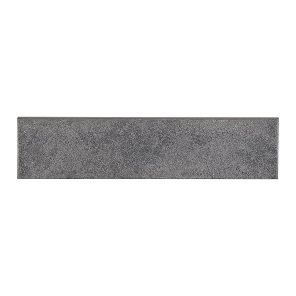 Daltile Continental Slate Asian Black 3 in. x 12 in. Porcelain Bullnose Floor and Wall Tile (7.71 sq. ft./Case)