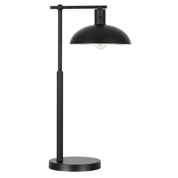 HomeRoots 25 in. Black Transitional Integrated LED Bedside Table Lamp ...