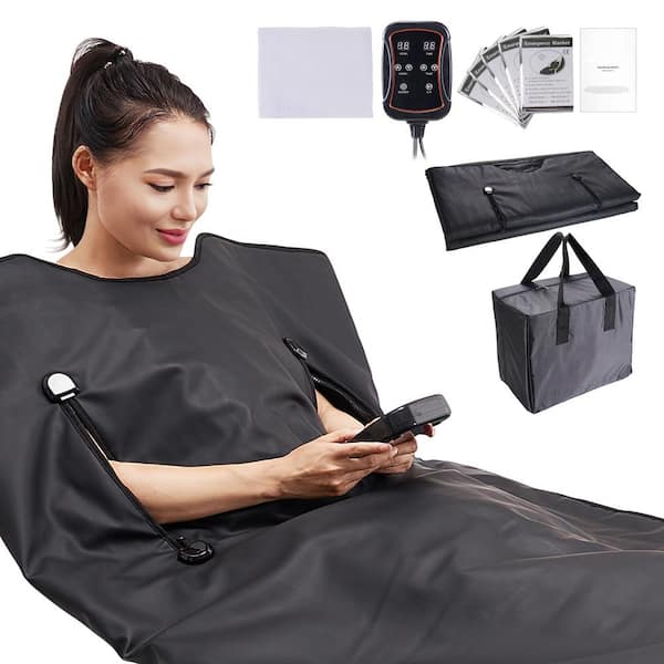 Sauna Blanket for Detoxification 1 to 6 Level Temp 1-Person Indoor Fabric Frame Infrared Sauna 1 to 60 Min Timer
