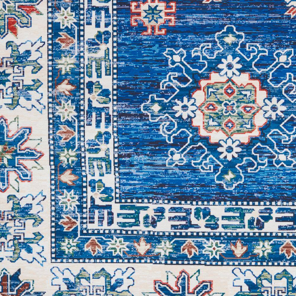 Fulton Vintage Blue Persian-Inspired 7'10" x 9'10" Non-Slip Flatweave Rug