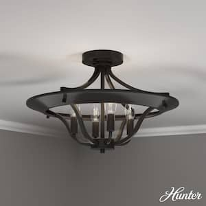 Perch Point 18 in./4-Light Noble Bronze Semi-Flush Mount