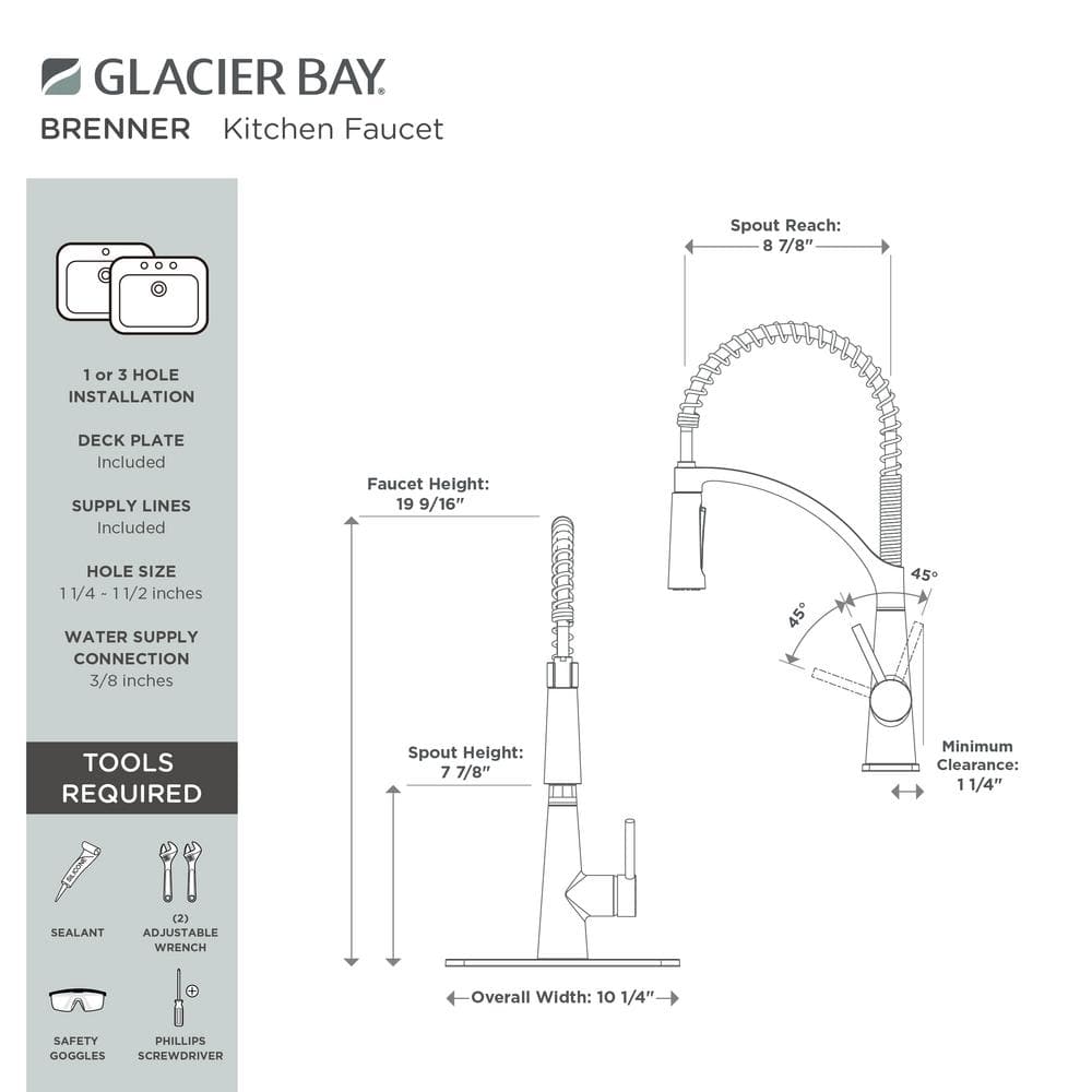 Stainless Steel Single-Handle Pull-Down Kitchen Faucet with Spray