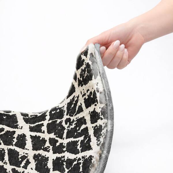 Dream Shag Premium Machine Washable Abstract ADS501 Black 3 ft. x 5 ft. Area Rug