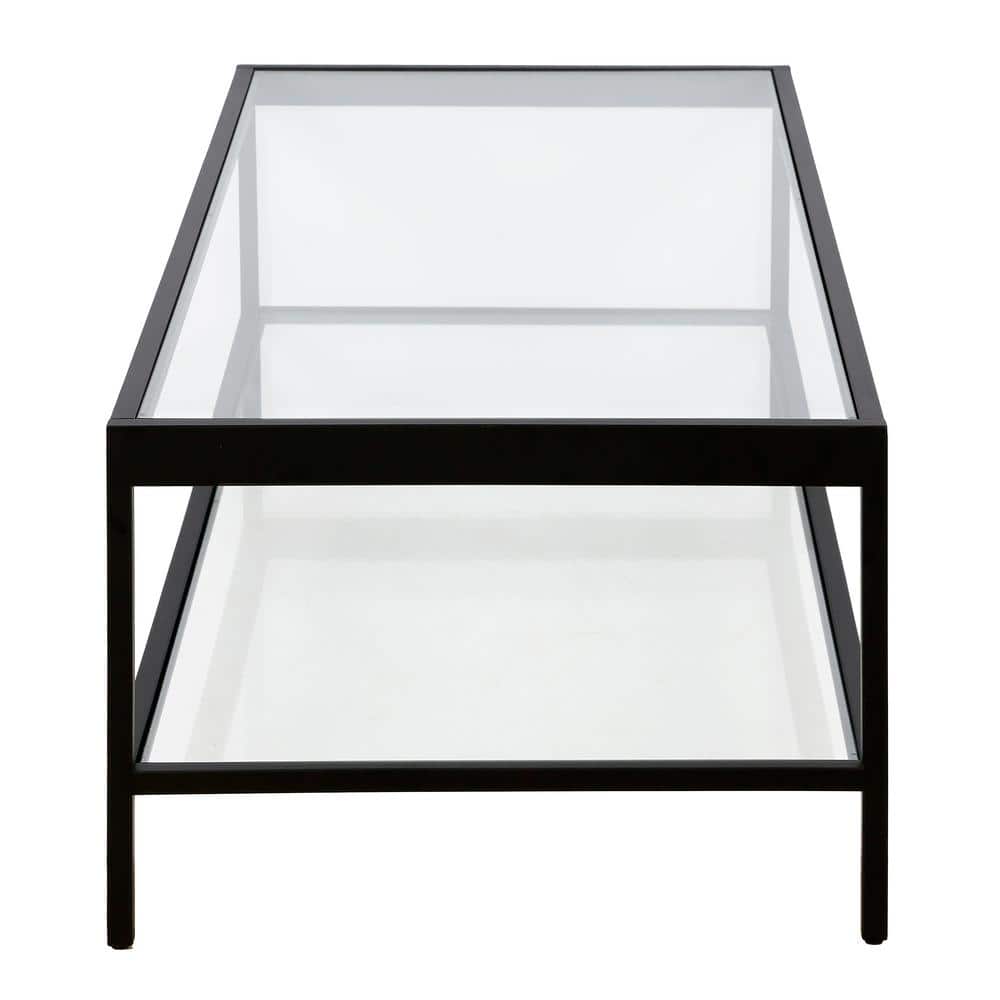 Alexis 54" Blackened Bronze Glass Coffee Table