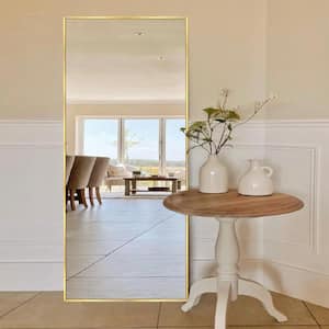 24 in. W x 71 in. H Oversized Modern Rectangle Aluminum Full Length Gold Wall Mounted/Standing Mirror Floor Mirror