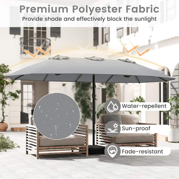 7 1/2 ft patio umbrellas Bambrella Levante 7' Square Pulley Lift No Tilt Umbrella | 2-1-SQ-L