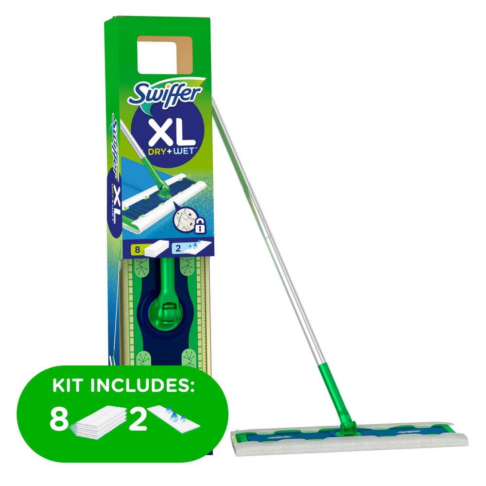 Swiffer Sweeper Dry and Wet XL Sweeping Starter Kit (1-Sweeper, 10-Refills;  8 Dry - 2 Wet) 003700092816 - The Home Depot