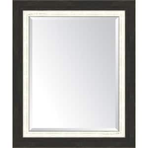 Medium Rectangle Slate Black/White Beveled Glass Classic Mirror (30 in. H x 36 in. W)