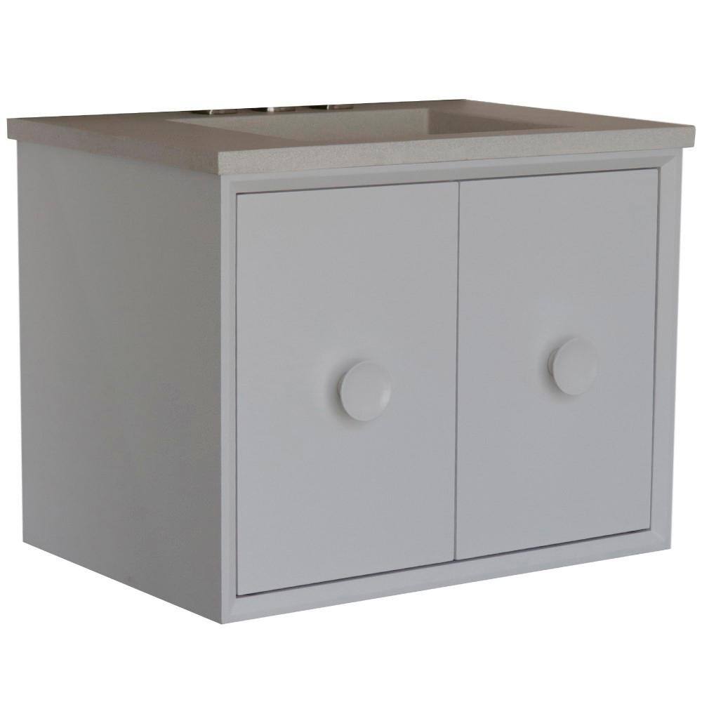 Stora 31 in. W x 22 in. D Wall Mount Bath Vanity in White with White Concrete Vanity Top with Rectangle Basin price history on PriceWatchPro
