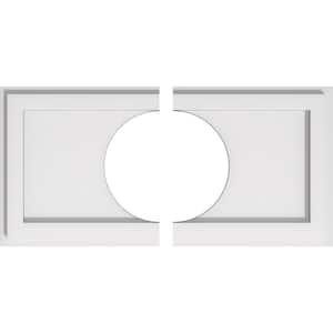 20 in. W x 10 in. H x 7 in. ID x 1 in. P Rectangle Architectural Grade PVC Contemporary Ceiling Medallion (2-Piece)