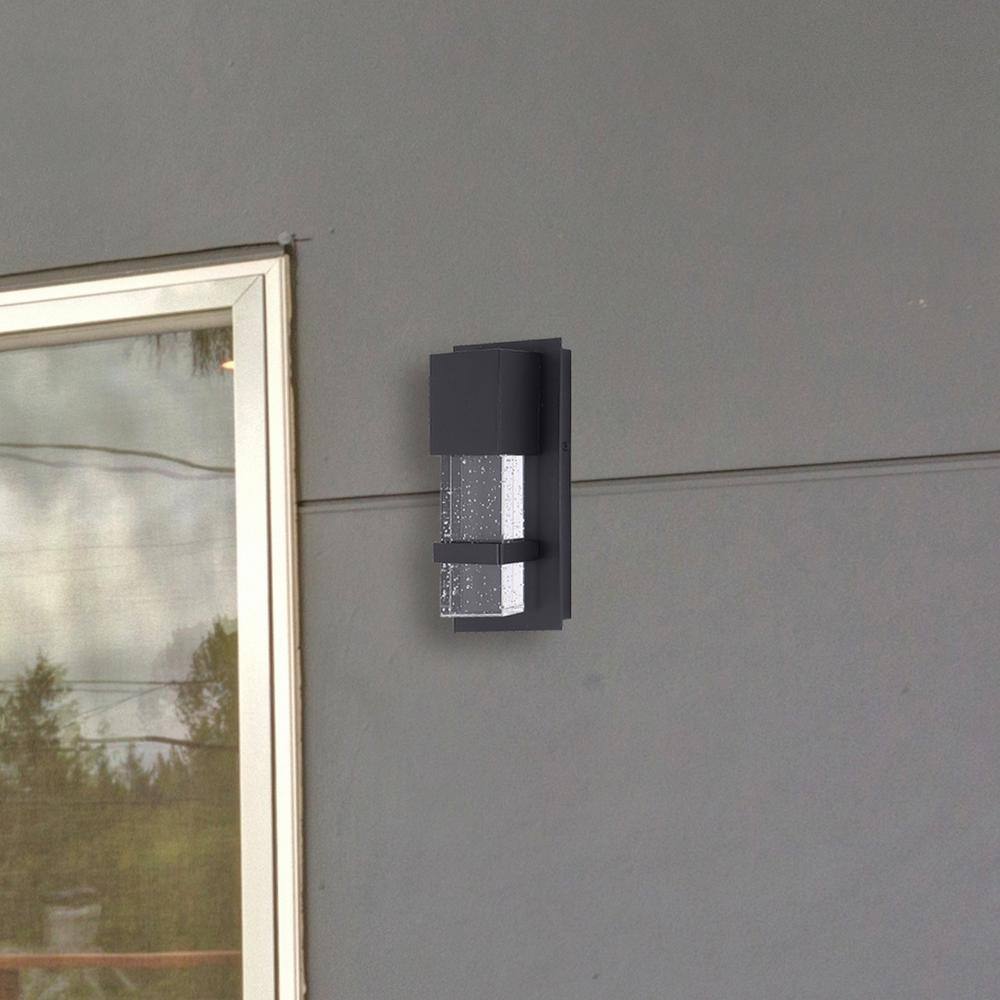 Venecia Matte Black 10" Height Direct Wired LED Outdoor Sconce
