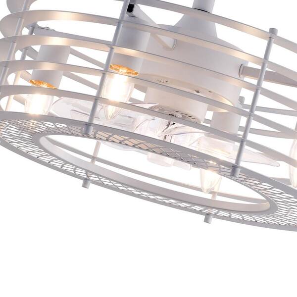 nicho★ SHIHOT Caged Ceiling Fans with Lights Remote Control White