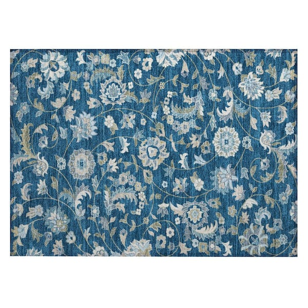 Chantille Machine Washable Indoor/Outdoor Abstract ACN1006 Navy 1 ft. 8 in. x 2 ft. 6 in. Area Rug