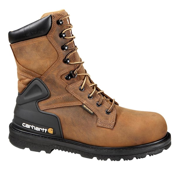 Carhartt Men's Core Waterproof 8'' Work Boots - Soft Toe - Brown Size 9(M)