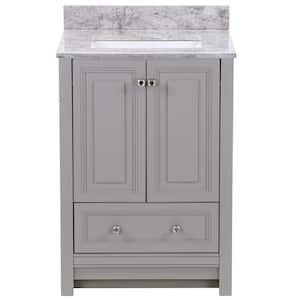 Brinkhill 25 in. W x 22 in. D x 39 in. H Single Sink  Bath Vanity in Sterling Gray with Winter Mist Cultured Marble Top