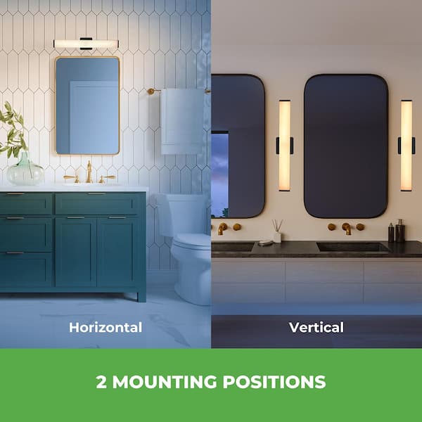 24 in. Chrome LED Vanity Light Bar Selectable Warm White to Daylight Bathroom Lighting 120-277v 1650 Lumens (4-Pack)