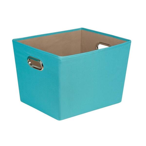 Honey-Can-Do 11 in. H x 13 in. W x 16.5 in. D Blue Fabric Cube Storage Bin