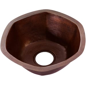 Navarre 16 Gauge Copper 16 in. Dual Mount Bar Sink